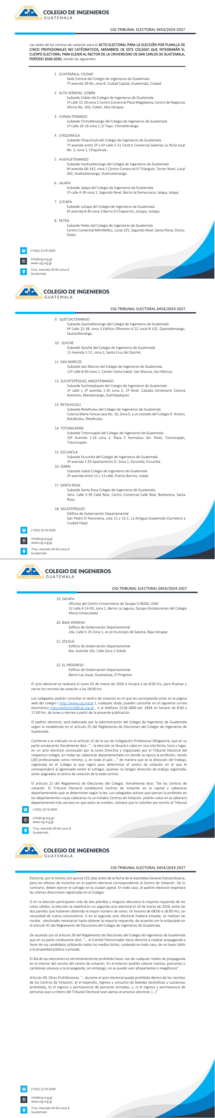 Centros de votación 2026